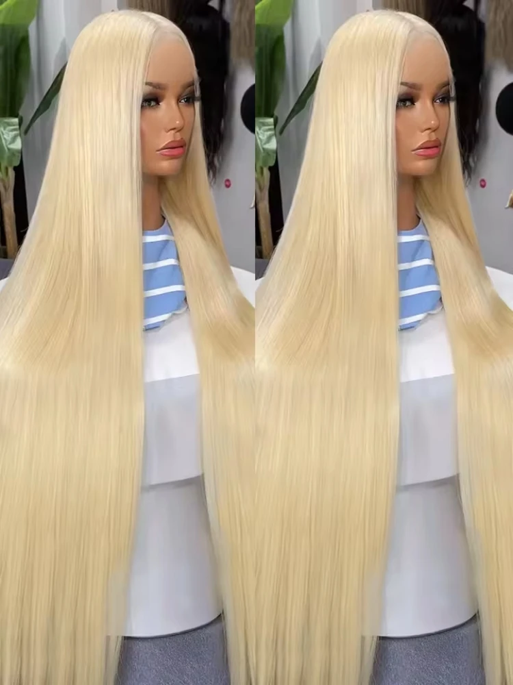 

32 Inch 613 13x4 Lace Front Wig Human Hair,Blonde Straight Lace Front Wigs Human Hair Pre Plucked 200 Density