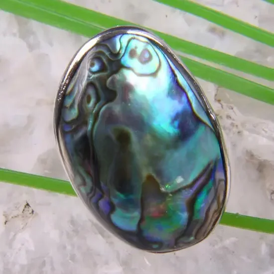 Modna biżuteria Nowa Zelandia Abalone Shell Ring Regulowany Z102 — zdjęcie 2