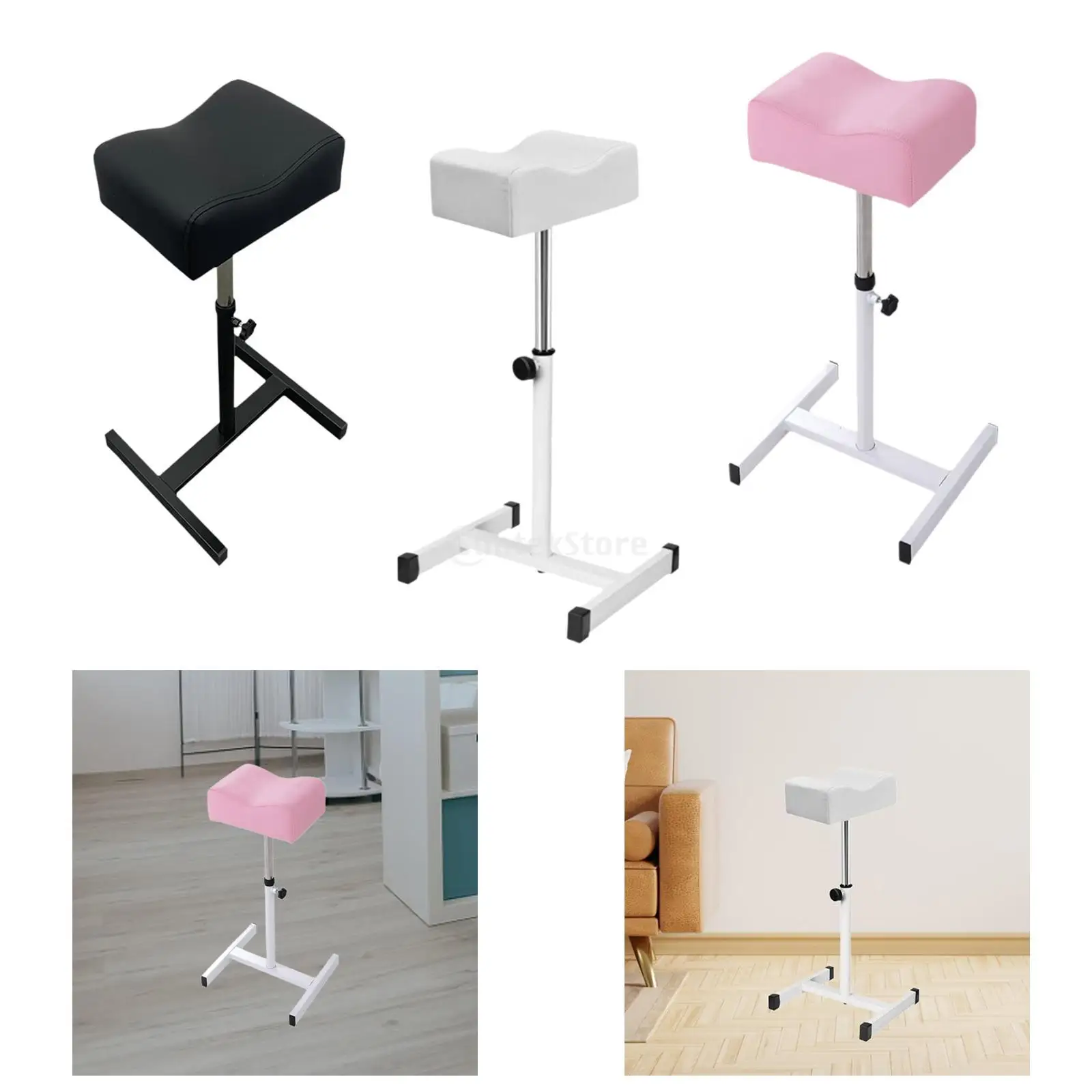 Pedicure Manicure Footrest Leg Rest Chair,Metal Manicure Leg Rest Stool Adjustable Height Footstool for Home Beauty Salon