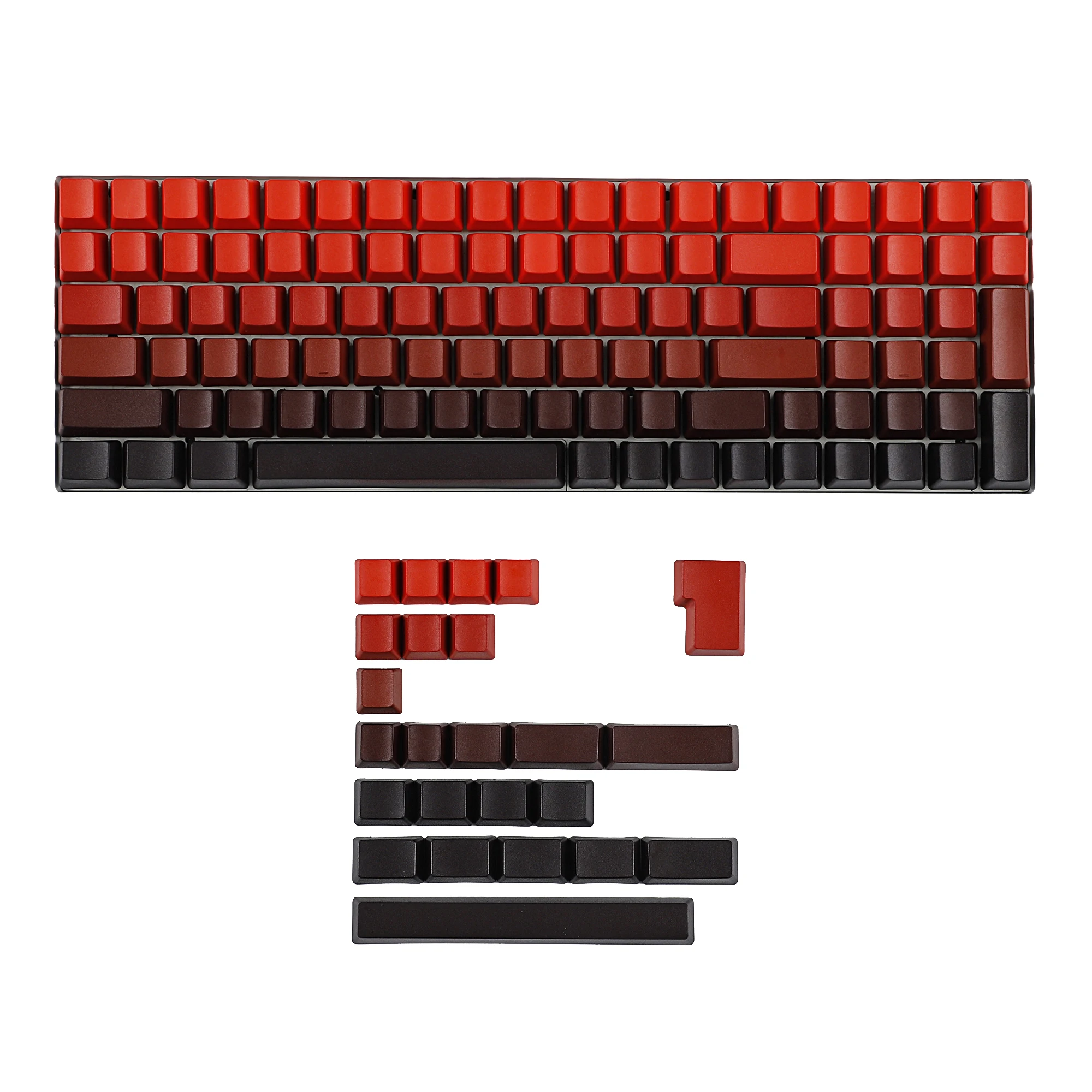 

Thick PBT ANSI ISO Blank Keycaps Red Gradient OEM Profile For 108 104 96 87 61 68 NJ80 GMMK 84 KBD75 KBD67 XD64 GK64