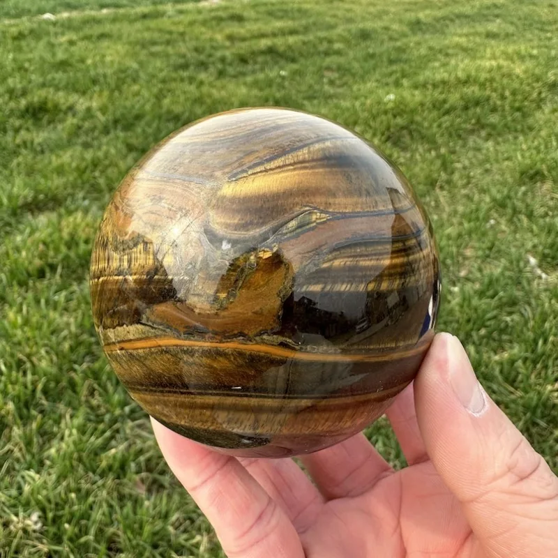 80mm+ Natural Tiger Eye Jasper Sphere,Quartz Crystal Ball,Crystal Energy,Crystal Reiki heal,Divination Ball,Home Decoration