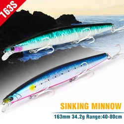 TSURINOYA STINGER 163S Sinking Minnow SW Game Fishing Lure 163mm 34.2g Power Fishing Model Seabass Flounder Inshore Large Bait
