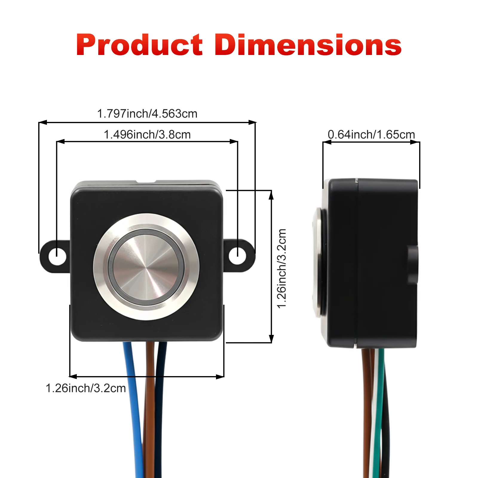 FILN 19mm Metall-Tastenbox-Set IP68 Drucktastenschalter Berührungsempfindlicher LED-Selbstrückstellender Momentschalter Türklingel-Schalter – Detail 4
