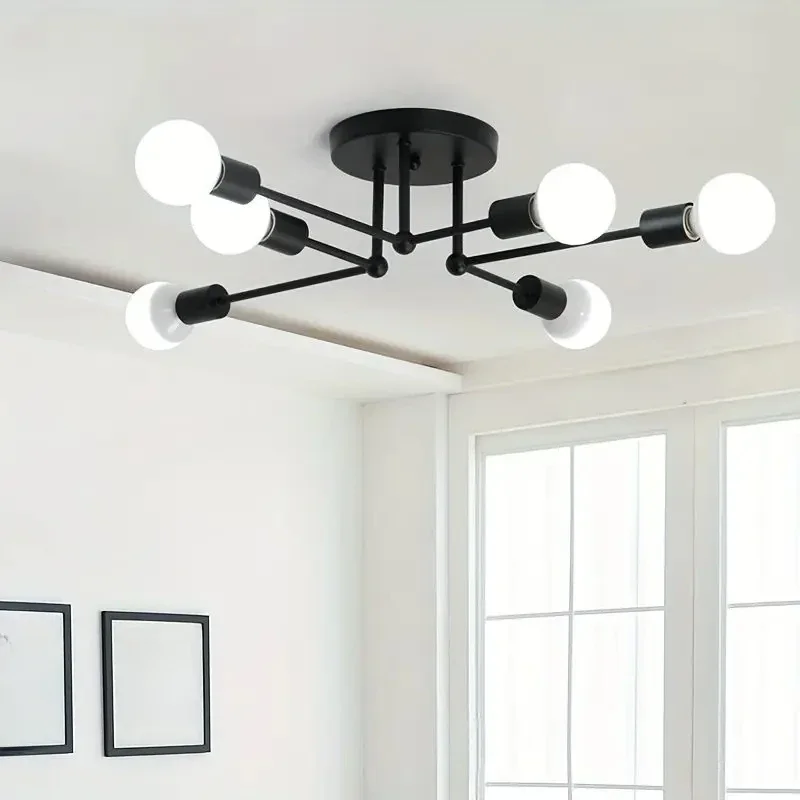 Modern Led Spider Ceiling Lighting Industrial Iron Black/Golden Nordic Minimalist Home Decoration Living Room Dining Room Ceilin