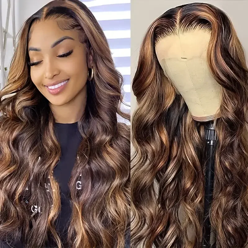 P4/30 Highlight Wigs 13X6 Body Wave Lace Front Wigs 13X4 Lace Front Wig Pre Plucked Ombre Human Hair Colored Glueless 30 Inch