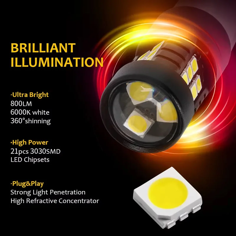2x Canbus LED DRL Daytime Running Light Bulbs For Fiat Panda MK3 312 2012-2022 P21/5W BAY15D 1157 Auto Parking Daylights - view 5