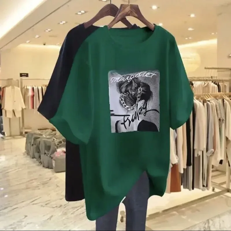 Économie à manches courtes College de personnes chics pour femmes, t-shirts décontractés, haut tout match, t-shirt de bureau, pulls basiques en pur coton, été