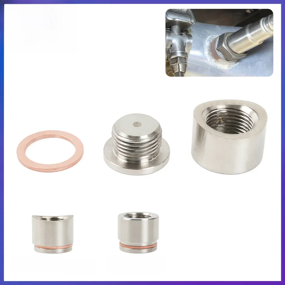 MUGE-acier inoxydable M18 x 1.5 capteur d'oxygène O2 bouchons de montage et adaptateur de bouchons avec écrou de montage de Style cranté THB078