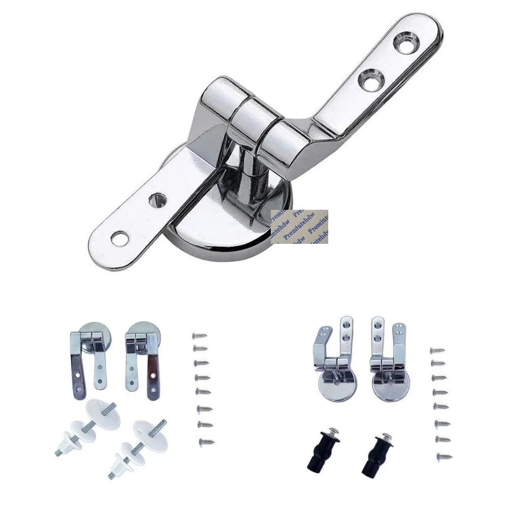 1Pair Zinc Alloy Toilet Seat Resin Wooden Lid Cover Hinge Relacement Under/Top Mount Bolts Screw Wing Nuts Anchor