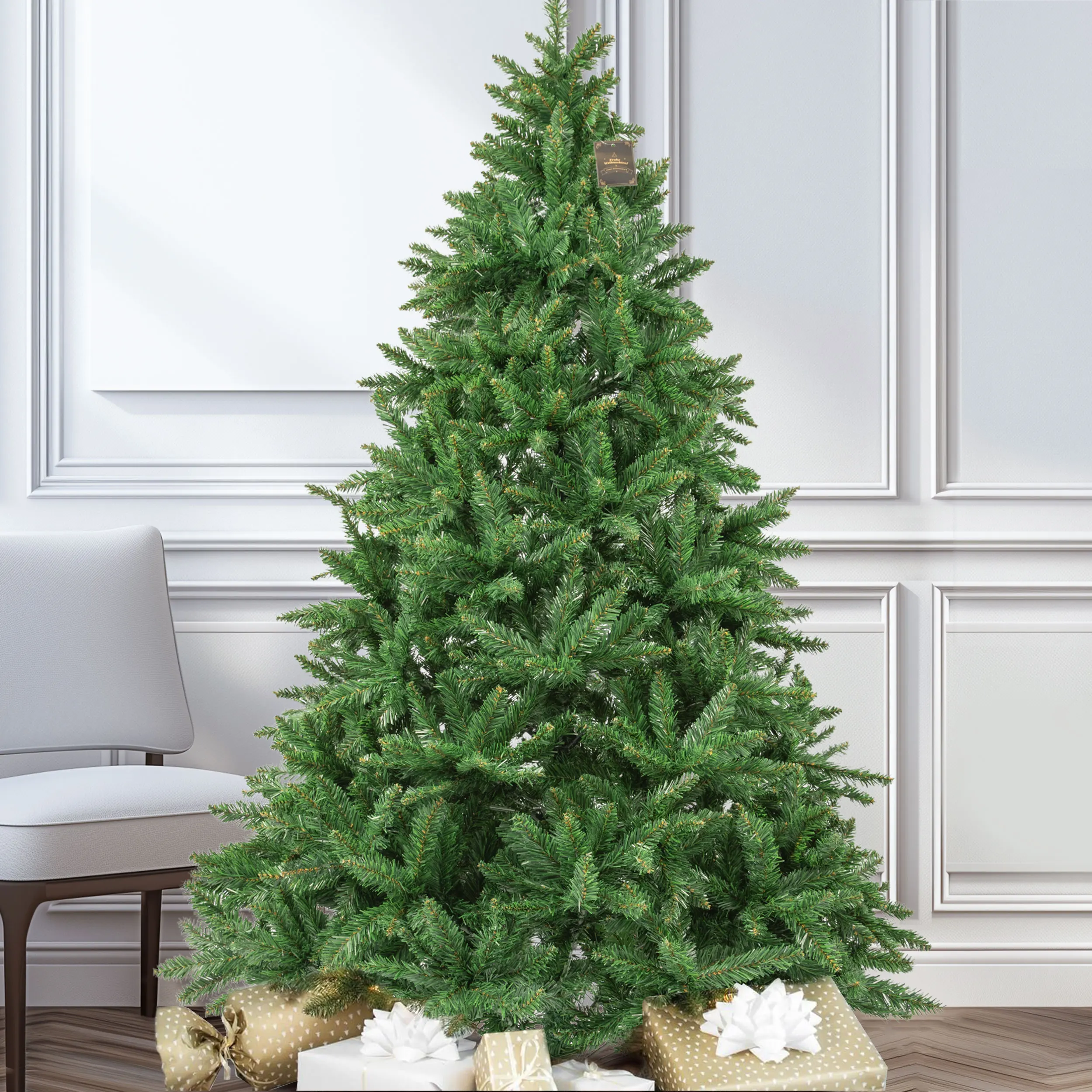 180 cm künstlicher Weihnachtsbaum aus PVC mit 1205 Spitzen, Metallständer, faltbare, einfach zu montierende Bäume, Neujahrs-Party-Dekoration für den Innenbereich – Detail 1