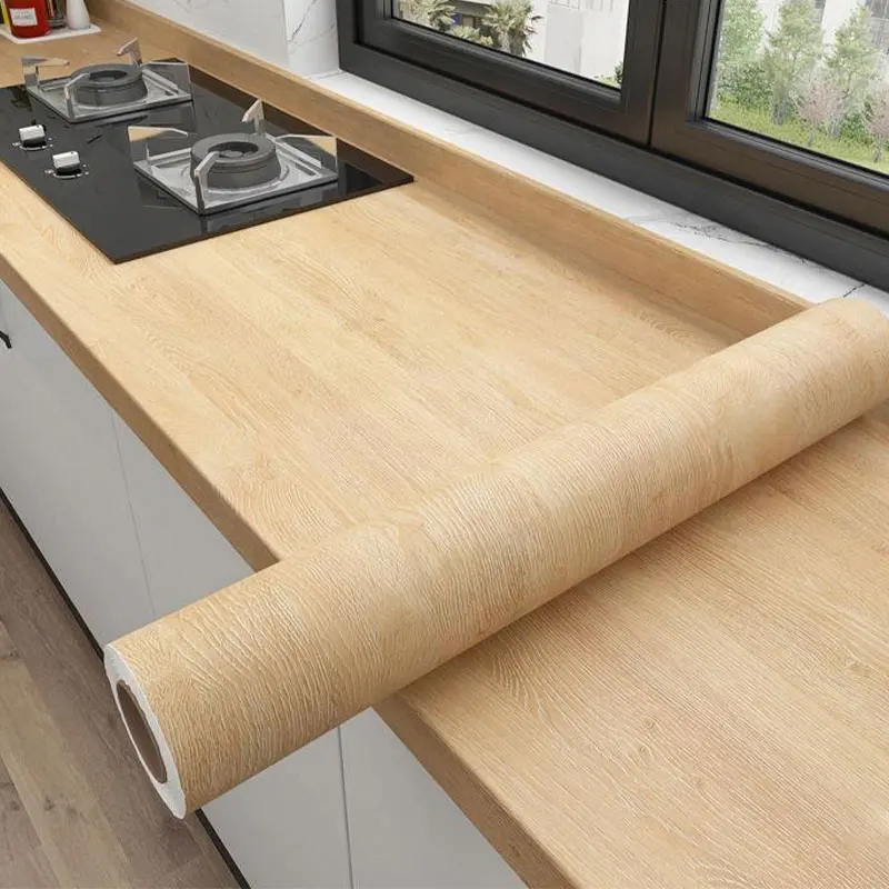 40cm oil-proof and waterproof kitchen stove cabinet door self-adhesive wall pvc wallpaper living room desk home decoration