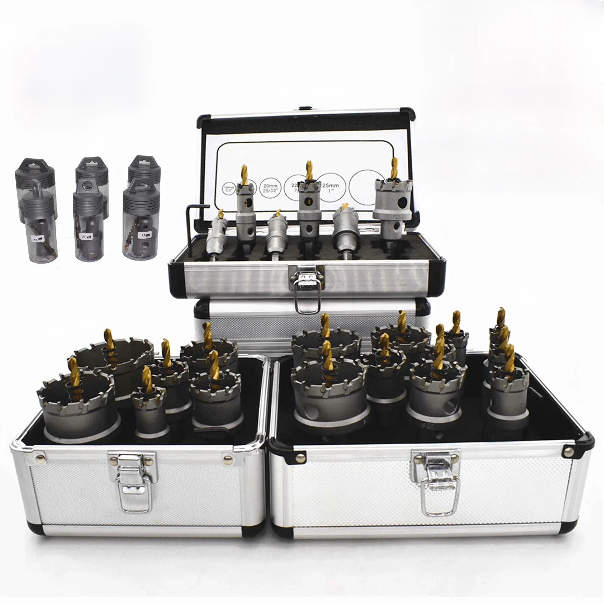 6 stücke/10 teile/satz 16-65mm bohren krone für metall tct lochs äge karbid metall edelstahl dicke