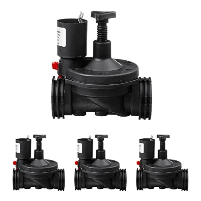 1 ''24V irrigation solenoid valve with flow regulator, residential and agricultural use. Pack of 4 units.