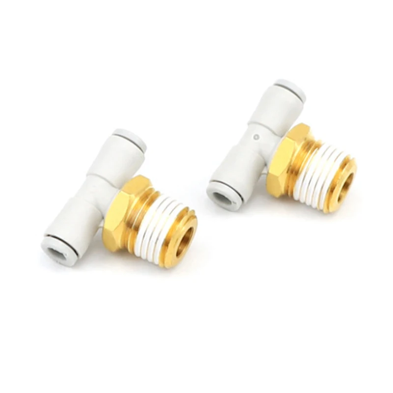 

10PCS Pneumatic Connector KQ2T Series Trachea Outer Wire T-Type Positive Tee Connector KQ2T04/06/08/10/12-M5/M6/01/02/03/04AS