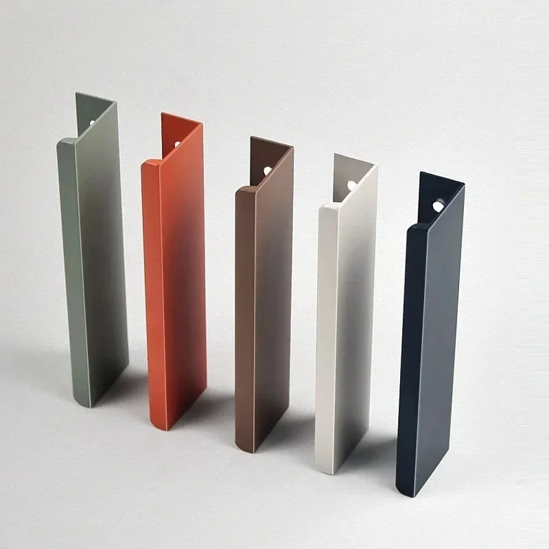 Poignées de placard invisibles minimalistes sans perçage 80-1200mm, poignées de porte de garde-robe et quincaillerie de tiroir en alliage d'aluminium, poignées de meubles