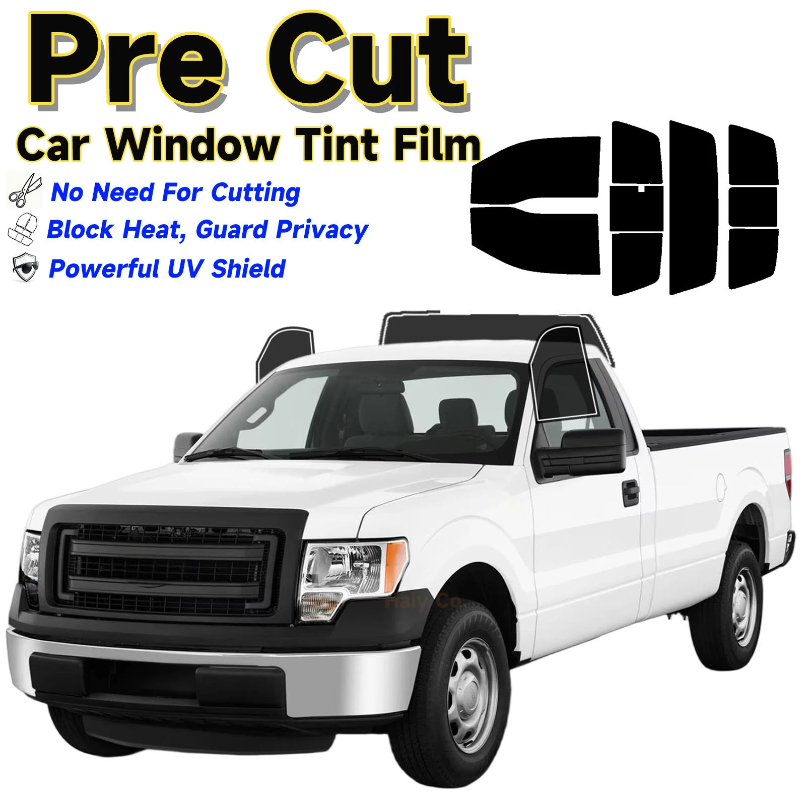 

Precut Window Tint Car for Ford F150 Regular 2009-2014 Sun Uv Blocking Heat & Glare 2Ply Window Protector Privacy Films Shade