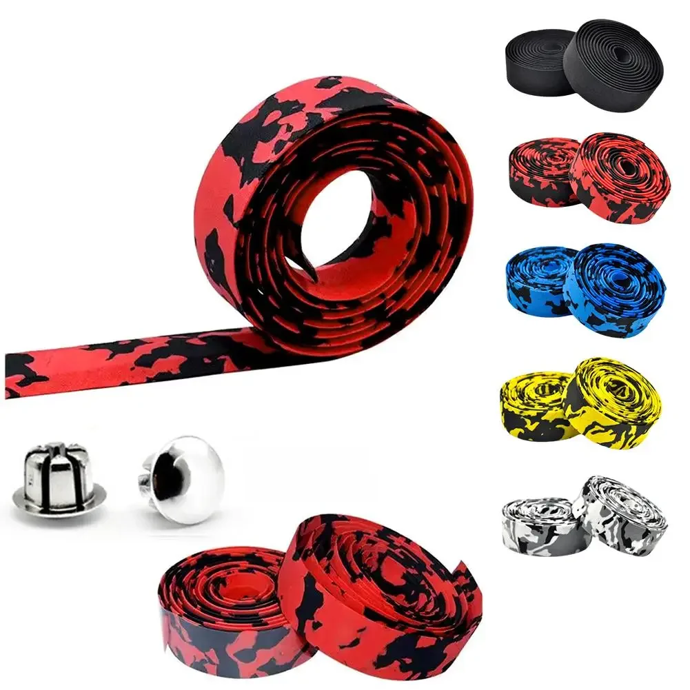 AliExpress 1 Pair Bicycle Handlebar Tape Damping Anti-slip Wraps Bar With Plugs Cycling Tape Fishing Rod Belt