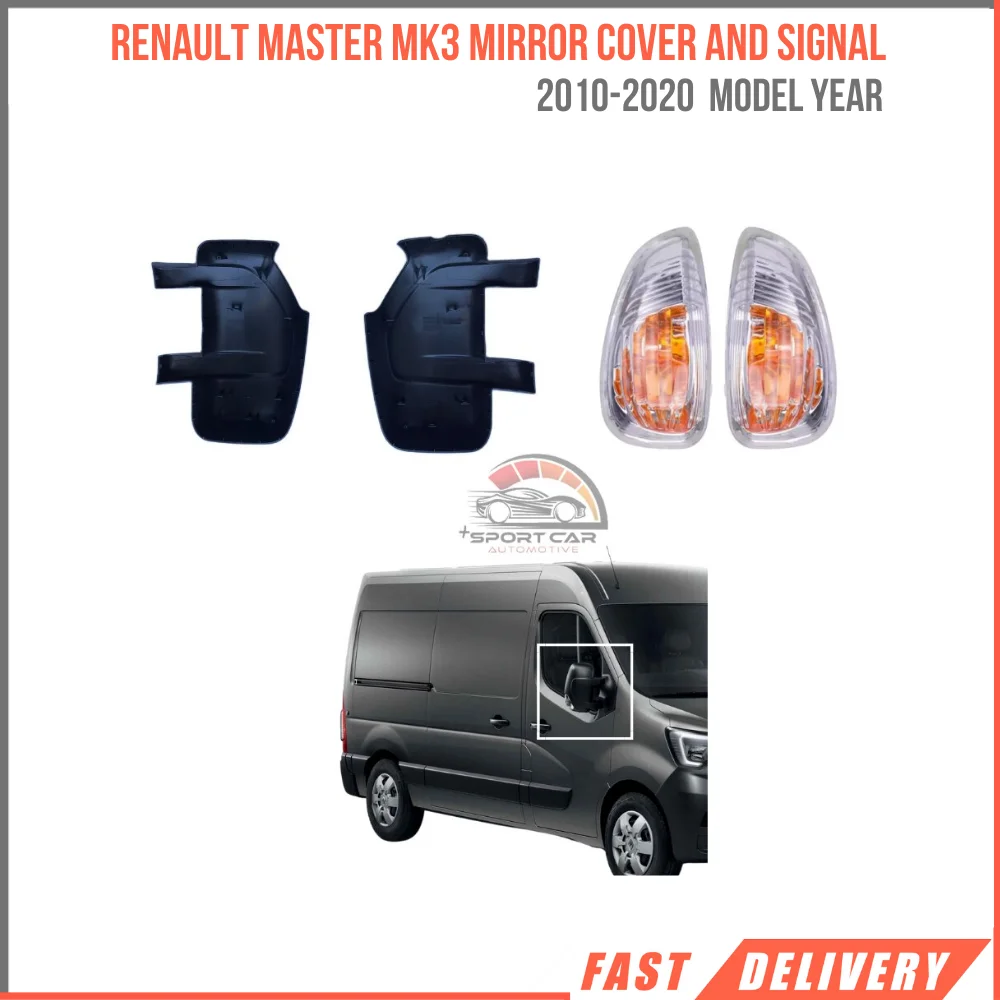 RENAULT MASTER MK3 2010-2020 MIRROR COVER AND SIGNAL RIGHT LEFT OPEL MOVANO 4 SET OEM 963016903R 963021976L 261652475R 261603141R