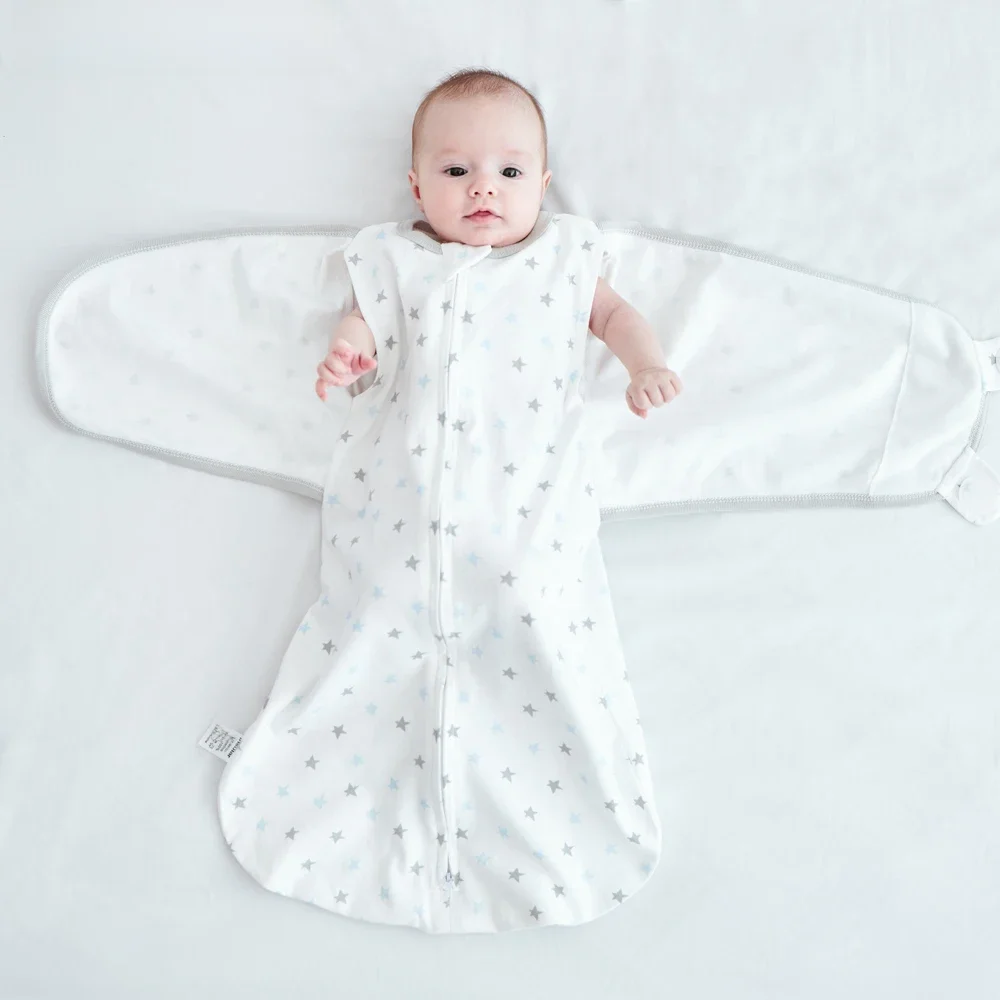 Couverture insulaire pour nouveau-né, enveloppée d'un Anti-démarrage, artefact d'emmaillotage fin d'été universel pour toutes les saisons, confortable