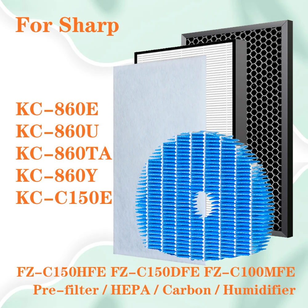 

FZ-C150HFE FZ-C150DFE FZ-C100MFE Air Purifier Hepa Carbon Humidifer Filter for Sharp KC-860E KC-860U KC-860TA KC-860Y KC-C150E