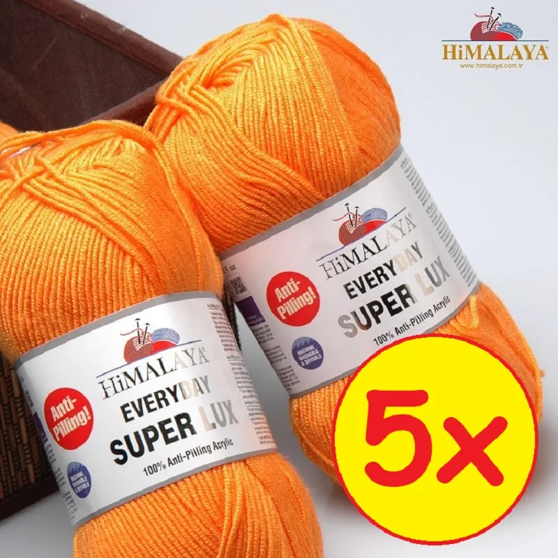 Himalaya Everyday SUPER LUX %100 Anti Pilling Yarn Hand Knitting Crochet 5x100g Wool Cotton Mink Merino Superlux Sweater Scarf