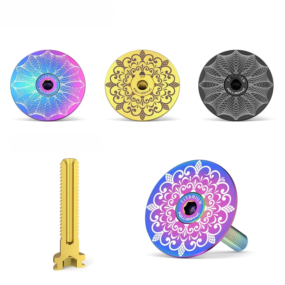 AliExpress RISK Risk Bicycle Stem Top Cap Flat Cover Titanium Alloy Hollow Bolt Screw Bike Headset Cap Waterproof