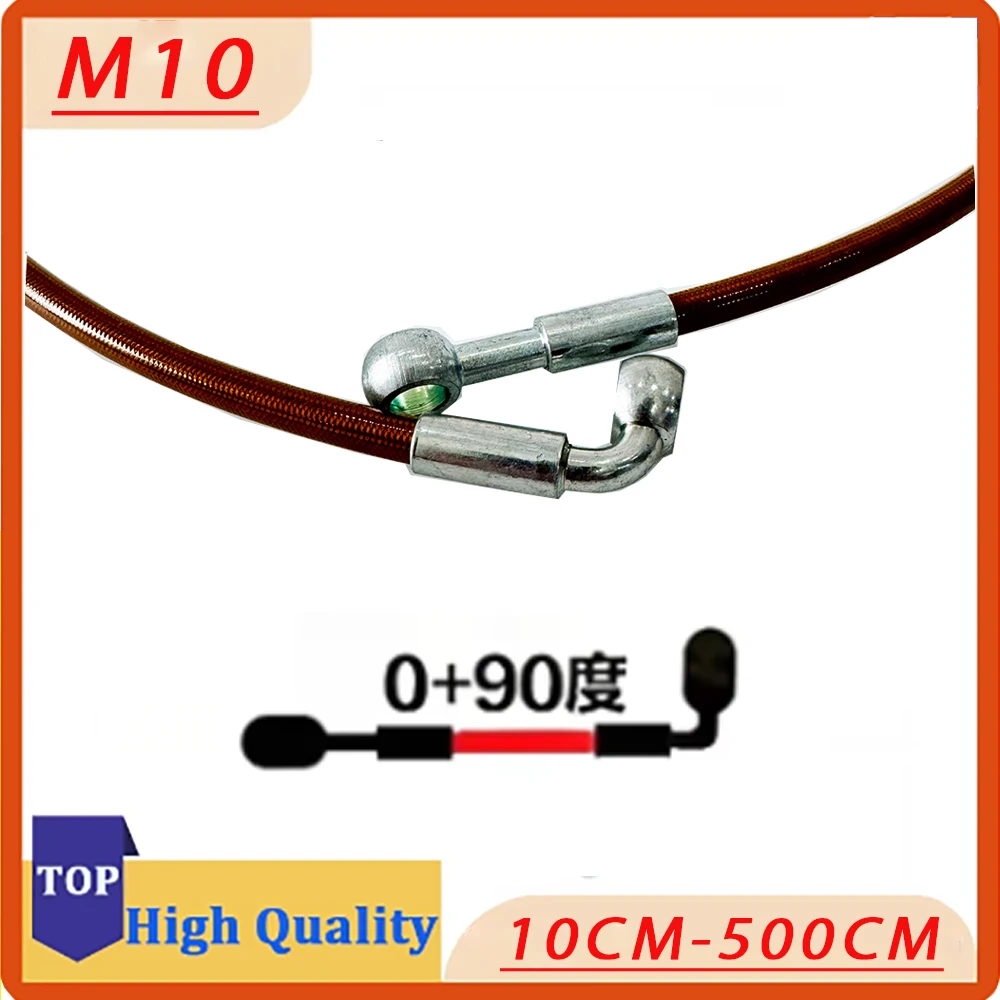 

10cm-500cm M10 Motorcycle Hydraulic Reinforced Brake Clutch Oil Hose Line Pipe For KTM Honda Yamaha ATV Dirt Pit Racing Bike