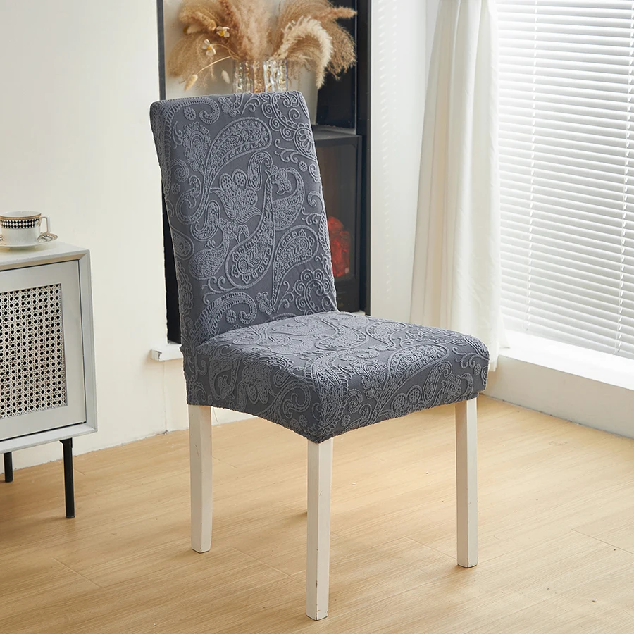 1/2/4/6 pcs Premium Stretch Jacquard Polar Fleece Chair Covers fabric fits most chairs Special coating repels spills and dirt