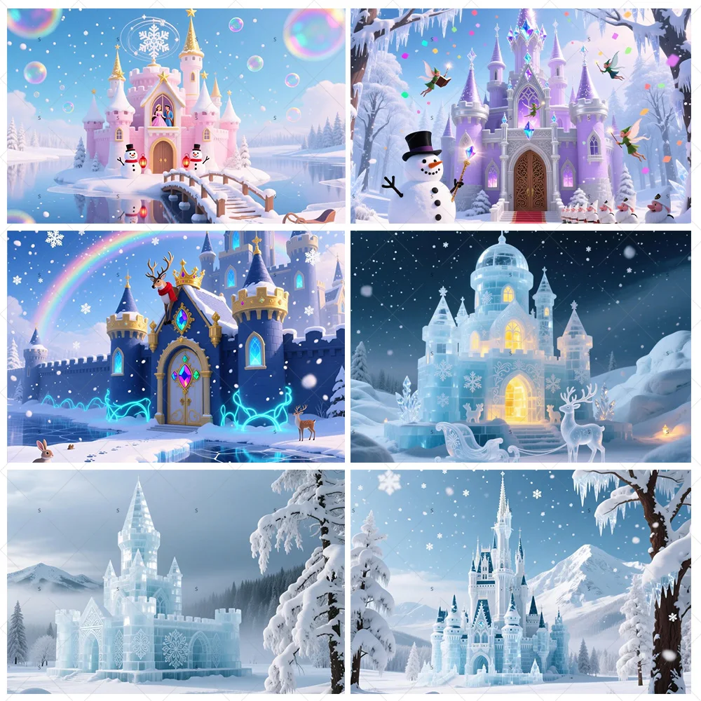 

Winter Castle Theme Birthday Party Supplies Backdrop Wonderland Ice Castle Background Decor Baby Shower Photography Prop Gifts