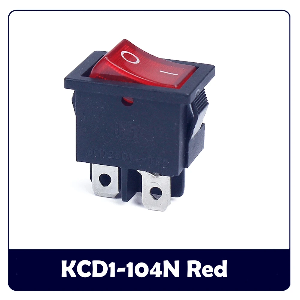 KCD1-104N ВКЛ-ВЫКЛ, клавишный выключатель с Φ DPST, 4 контакта, медь, 15*21 мм, 6 А, 250 В переменного тока/10 А, 125 В переменного тока