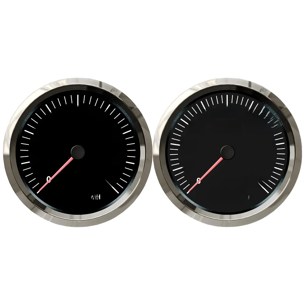 ELING 2-Ensemble de jauges avec rétroéclairage rouge et jaune, compteur de vitesse GPS, tachymètre 110 tr/min, moto, voiture, bateau, universel, 8000mm, 200km, h
