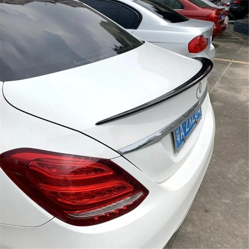 Rear Trunk Spoiler For Mercedes Benz W204 W205 Car Accessories Plastic Glossy Black Soft Flexible Wing Lip Exterior Parts