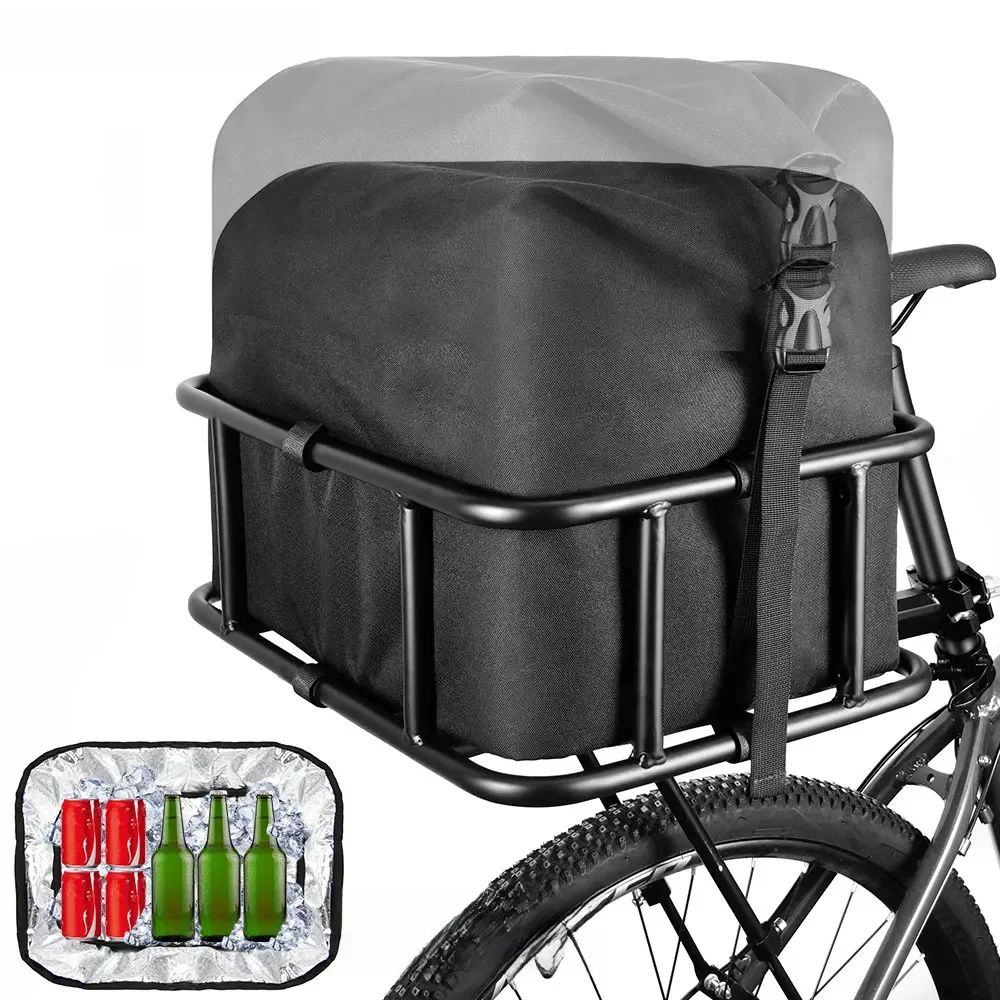 AliExpress NEWBOLER Rear Bike Basket With Large Rear Bike Rack Basket for Bike,Heavy Duty Metal Rear Bicycle Basket