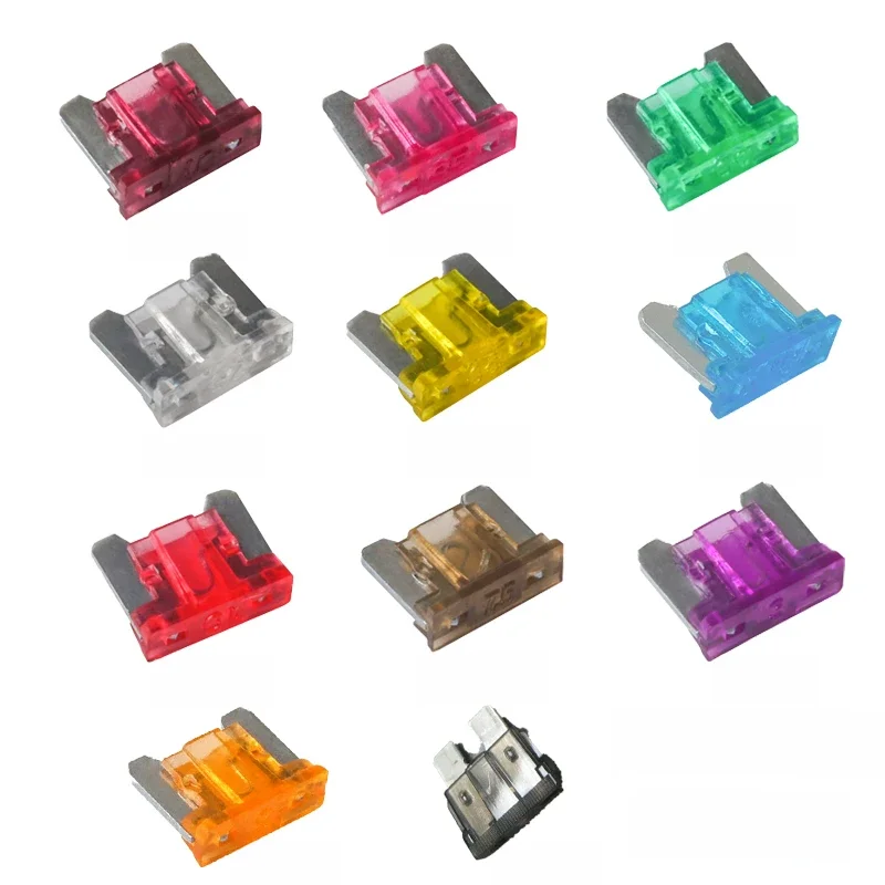 100/50/10 pièces Micro fusibles de voiture Type de lame automobile Mini assortiment de fusibles à lame ensemble de fusibles 2A 3A 5A 7.5A 10A 15A 20A 25A 30A 35A 40A