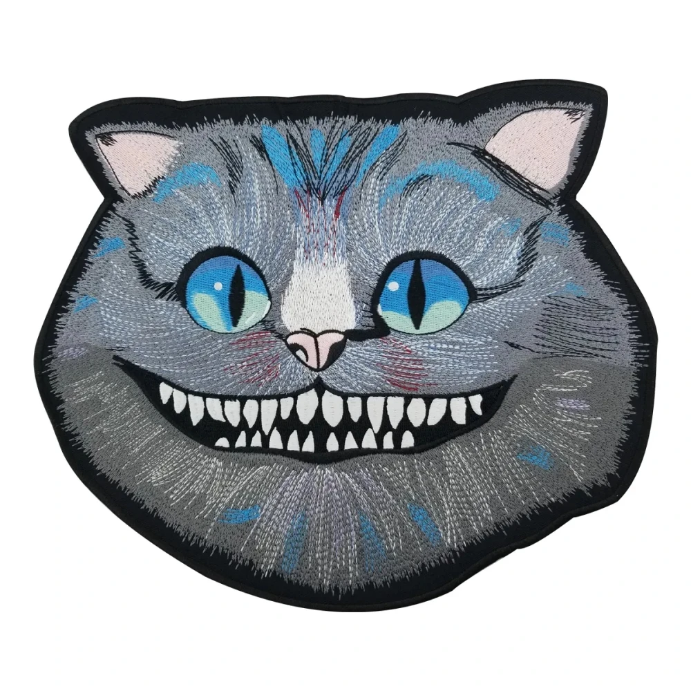 Cheshire Cat Large Embroidered Patch Iron on - Big Size Full Back Jacket Rider Biker Patch Free Shipping