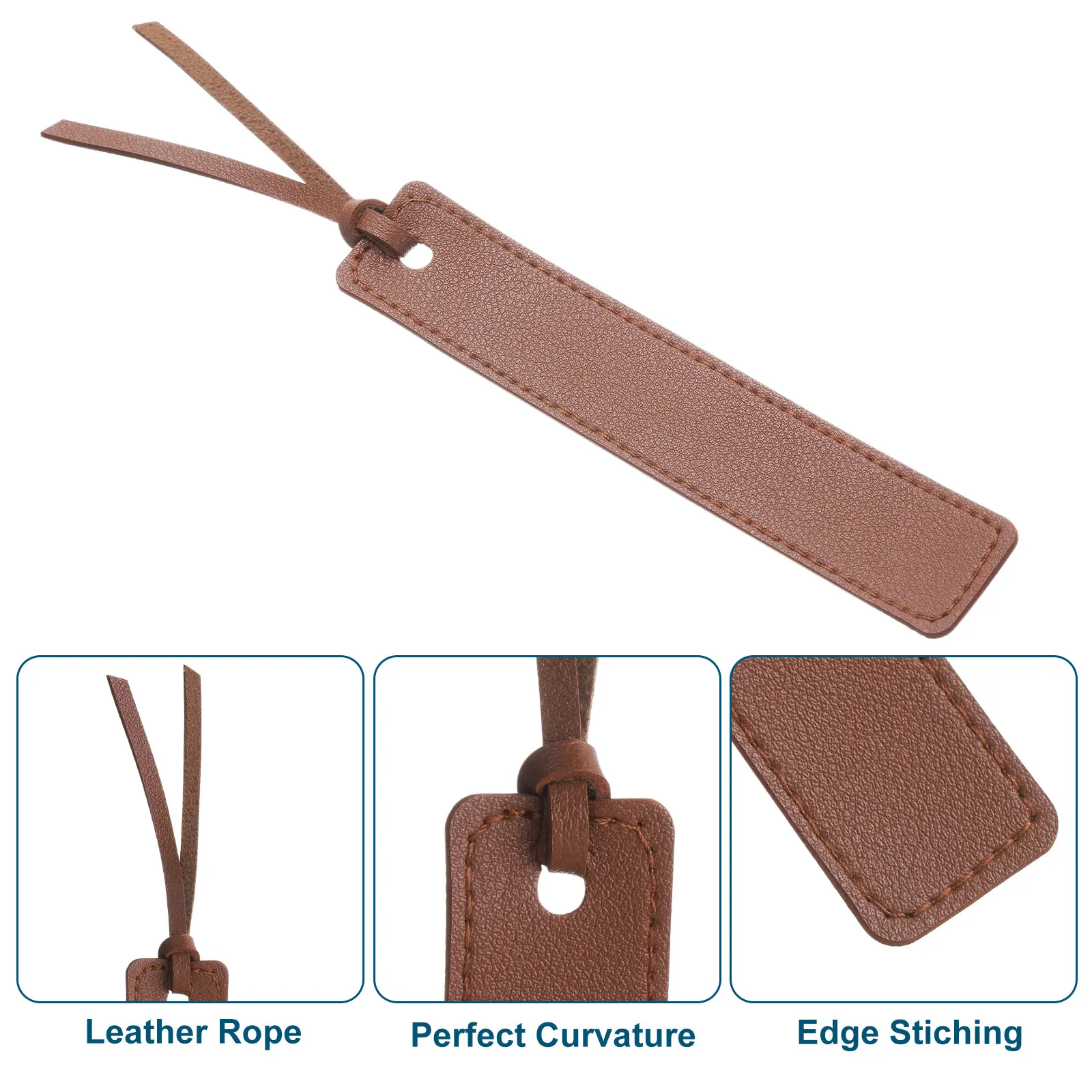 10Pcs Leather Bookmarks Personalized Handmade Leather Tag Read Marks Page Markers with Leather Rope Reader Pager Bookmark Holder
