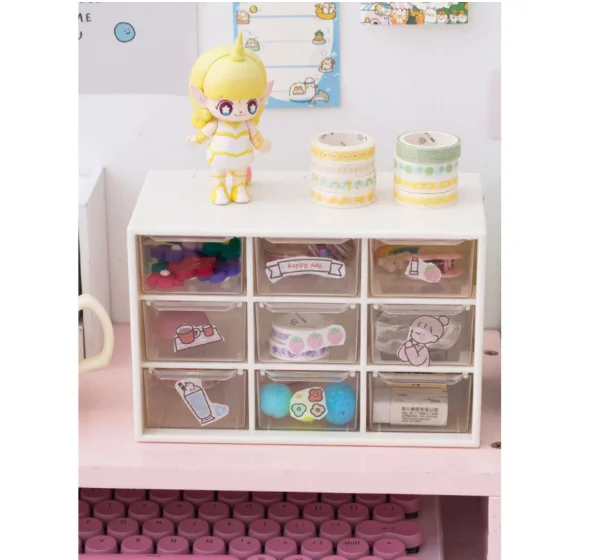 منظم متعدد الأغراض مقاوم للأدراج من البلاستيك ، 9 أدراج ، مكتب ، أدوات مكياج ، مطبخ ، باب مجوهرات #5