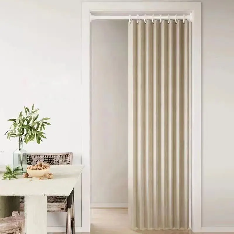 Room Partition Curtain for Kitchen, Balcony and Tea Room, Folding Privacy Panel with Soft Drape and Style