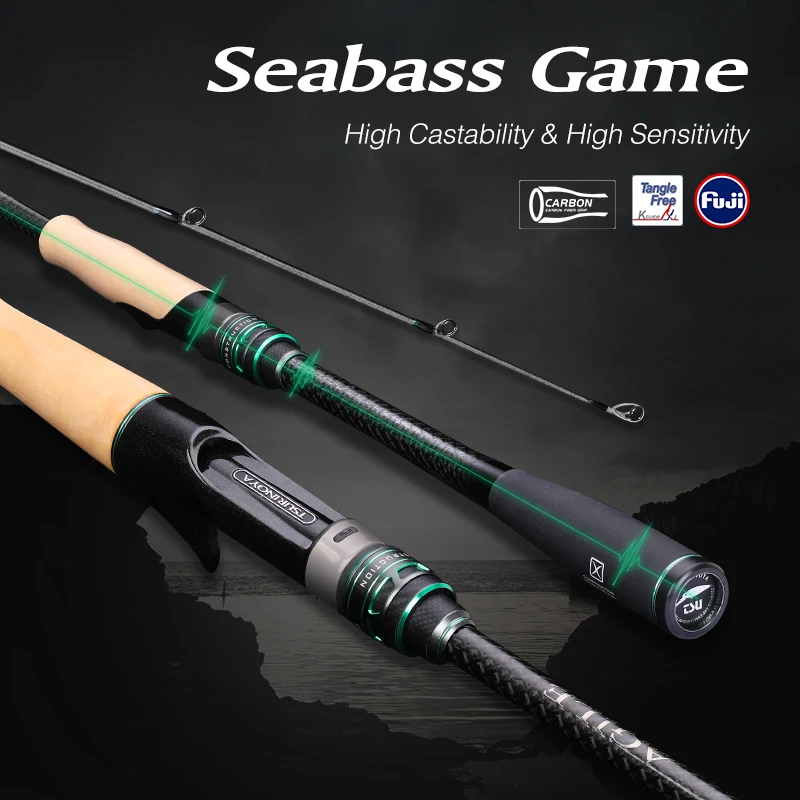 TSURINOYA Seabass Game Spinning Casting Fishing Rod AGILE Ⅱ 2.28m 2.36m 2.44m 802M 792ML 762L FUJI Guide Accessorie Carbon Rod