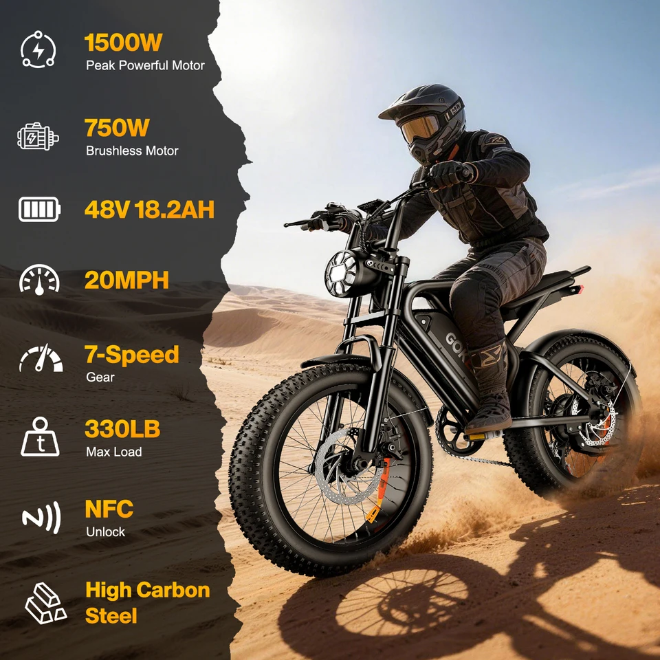 Off Road E Bike Adult Electric Bicycle 1500w 48V 18.2ah Mountain Electric Bike 16 Inch Fat Tire Outdoor Entertainmen image 5