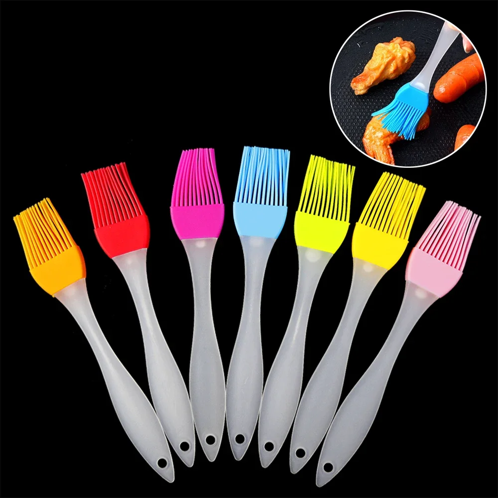 Brosse en Silicone pour aliments, 7 couleurs, 1 pièce, pour frottis, Barbecue, poêle à pain, Chef, pâtisserie, outil à huile, cuisine domestique, haute température