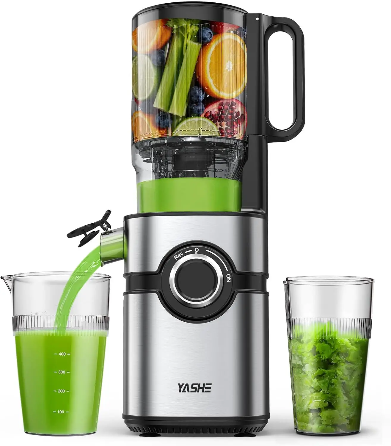 Estrattore di succo a freddo, macchina per succhi con ampio tubo di alimentazione da 12,7 cm per frutta e verdura intere