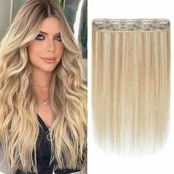 #8/613 Straight Clip In Extensions 100% Brazilian Human Hair Clip In Hair Extension One Piece Hairpieces With 5 Secure Clips