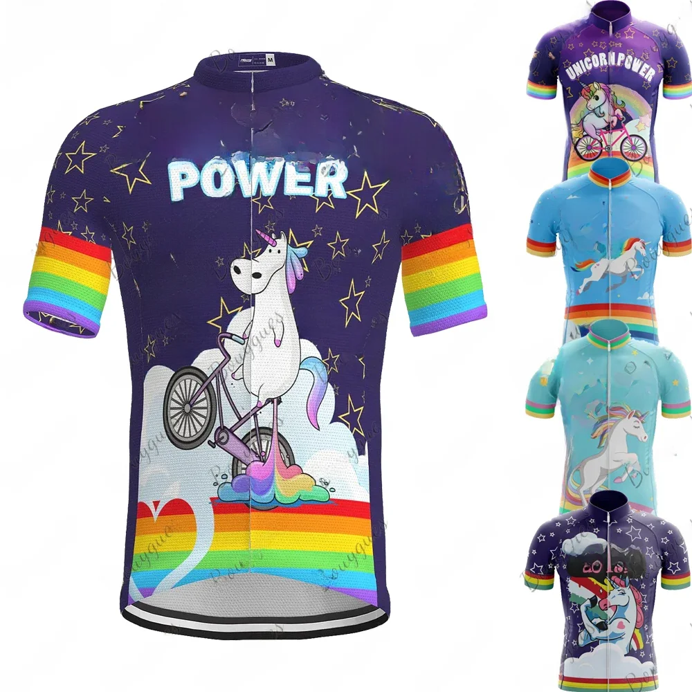 AliExpress Bouygues New Unicorn Cycling Jersey Men MTB Maillot Shirts Bicycle Clothing Mountain Bike Men's T-Shirt Wear Summer Outfit Clothes Jumper