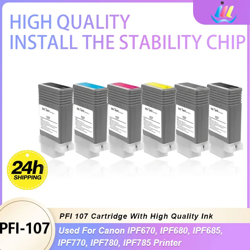 PFI-107 PFI 107 Ink Cartridge 130ml Replacement For Canon imagePROGRAF iPF670 iPF680 iPF685 iPF770 iPF780 iPF785 Printer