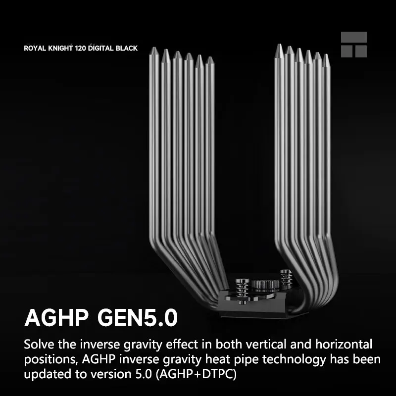 مشعاع وحدة المعالجة المركزية لتبريد الهواء للكمبيوتر الرقمي من Thermalright Royal Knight 120، أنبوب حرارة 6x6mmAGHP GEN5.0/دعم LGA1851/1700/AM5/AM4
