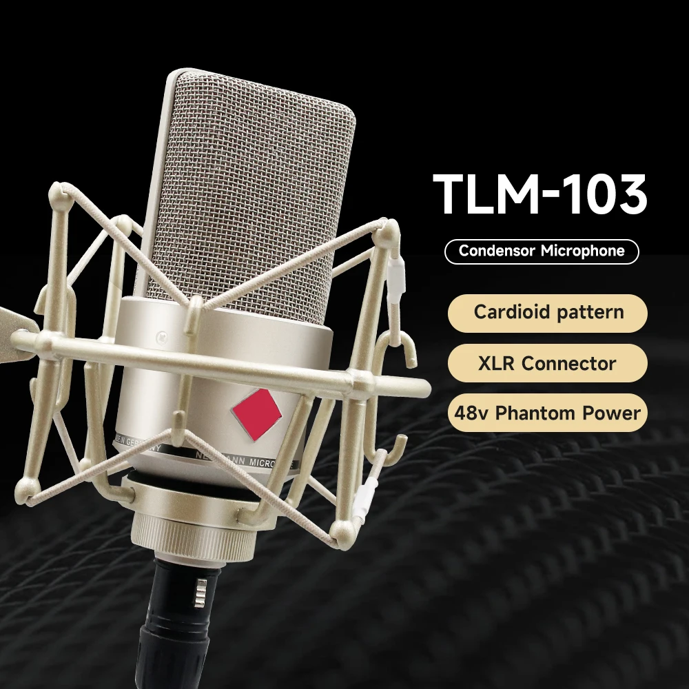 TLM 103 Large Diaphragm Condenser Microphone,Professional Tlm103 Studio Microphone For Radio Announcers