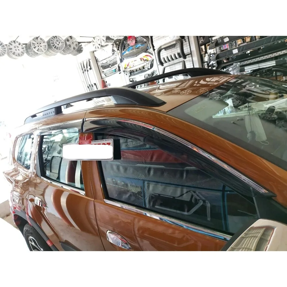Renault Duster 2010 - 2020 Chrome Sport Rain Window Visor Wind Deflector 4 pcs Car Automobile Auto Accessory Body Kit Sticker image 4