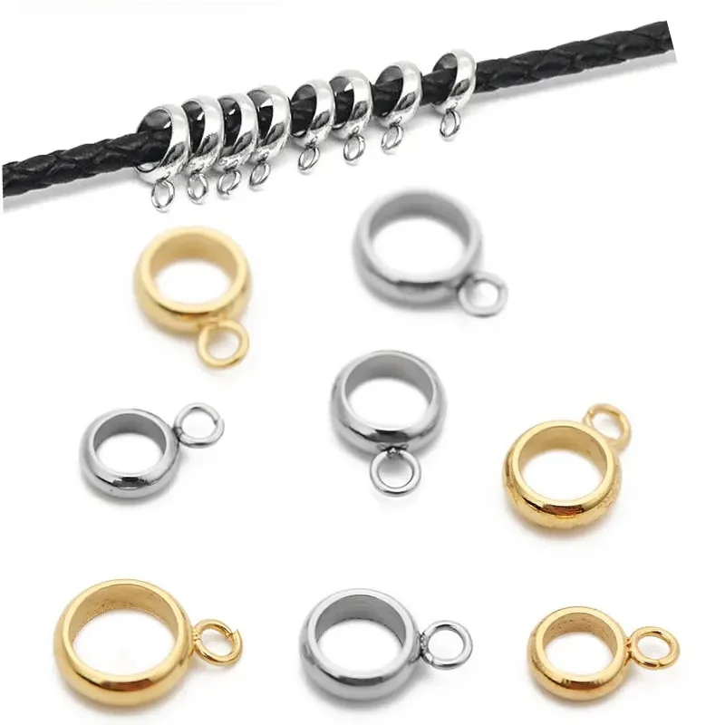 30pcs/lot Stainless Steel Pendants Connectors Pinch Clip Gold Color Charm Bail Beads For Necklace Bracelet Jewelry Accessories — zdjęcie 2