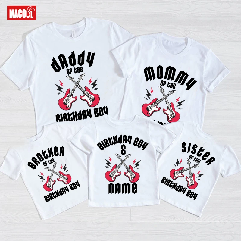 birthday boy Shirts Personalized Rocks Birthday party Family Matching kids Shirts Custom Rock Roll First Birthday Party Rocking